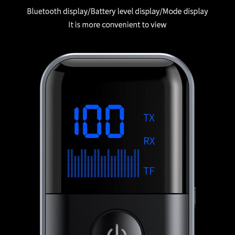 2-In-1 Bluetooth 5.4 Transmitter & Receiver AUX Car/Travel Adapter with 3.5mm Jack, TF Card Slot, Lapel Clip Design, M20
