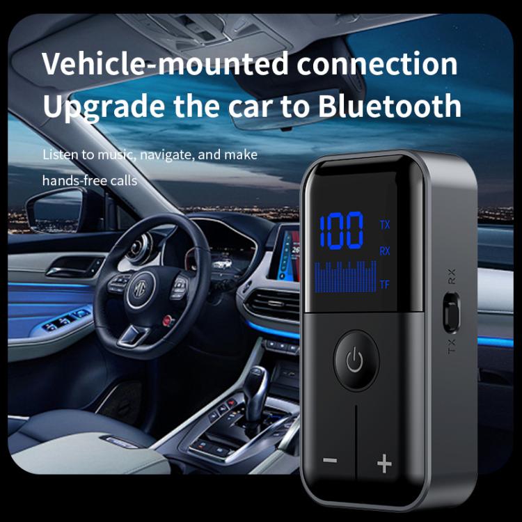 2-In-1 Bluetooth 5.4 Transmitter & Receiver AUX Car/Travel Adapter with 3.5mm Jack, TF Card Slot, Lapel Clip Design, M20