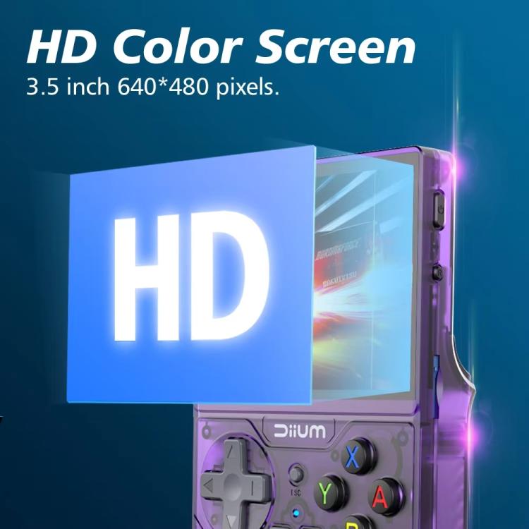 D008 3.5-Inch HD Retro Handheld Game Console With ARM Cortex-A7 800MHz, 1GB RAM & HDMI Output, 64G Whitte, 64G Clear Black, 64G Clear Blue, 128G White, 128G Clear Black, 128G Clear Blue
