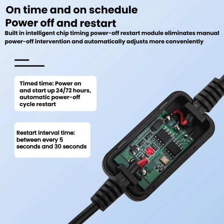 HuaGu 30cm Router Timed Restart Line Controller Power Failure Smart Reset Connection Cable WiFi Relay