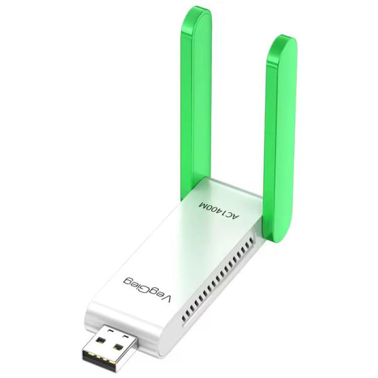 VegGieg 1400Mbps Dual Band WIFI 6 USB Wireless Adapter Driver-Free Network Card for Desktop PC/Laptop