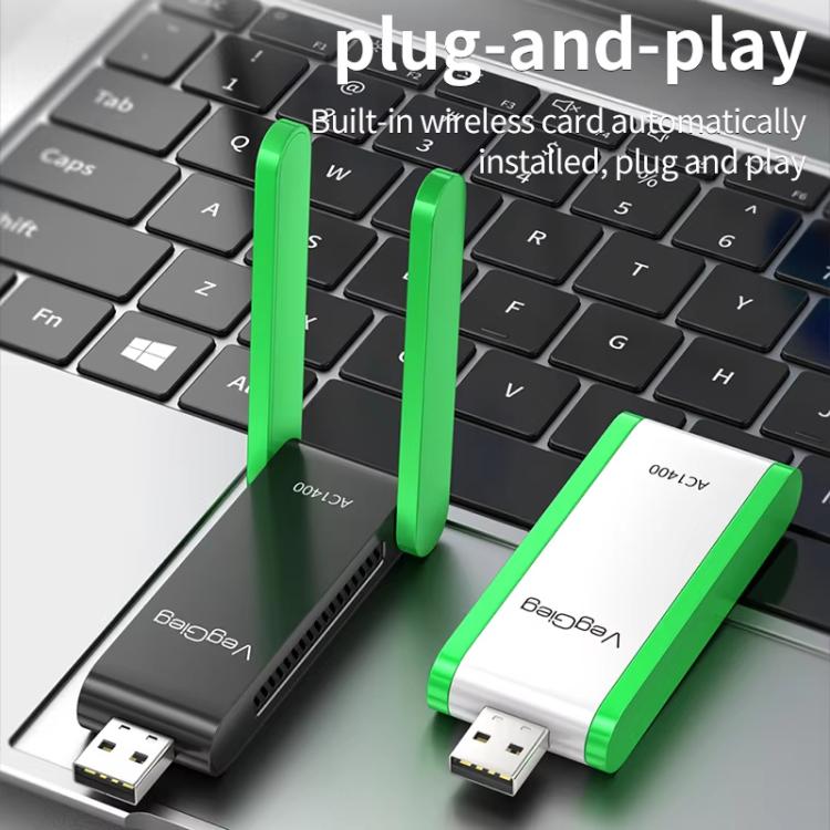 VegGieg 1400Mbps Dual Band WIFI 6 USB Wireless Adapter Driver-Free Network Card for Desktop PC/Laptop