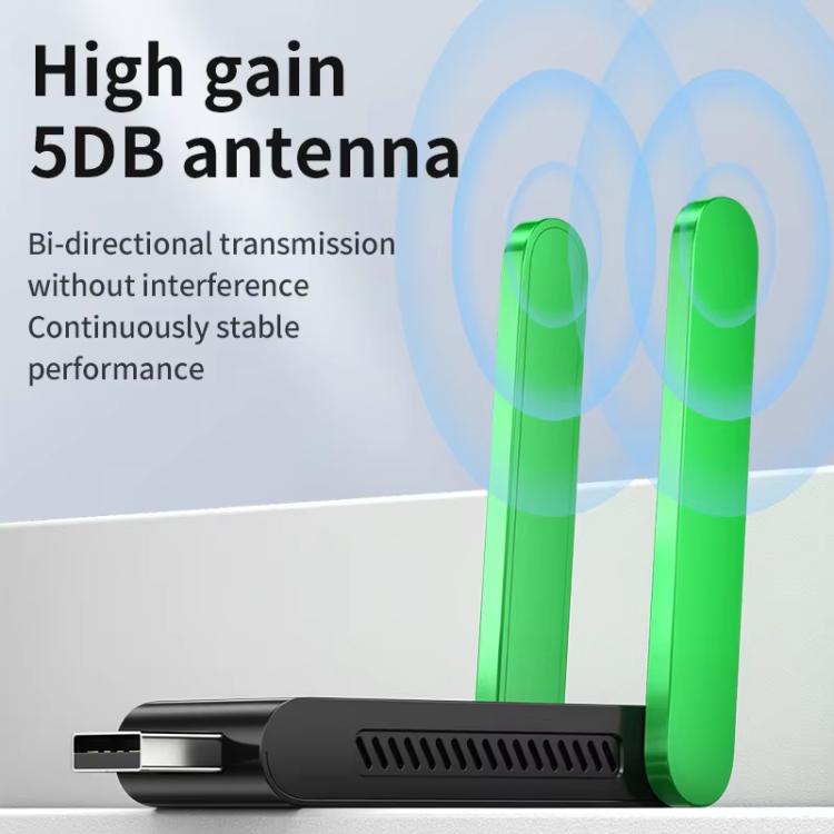 VegGieg 1400Mbps Dual Band WIFI 6 USB Wireless Adapter Driver-Free Network Card for Desktop PC/Laptop