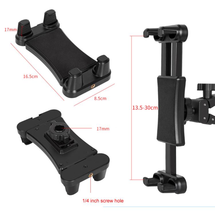 360-degree Rotation Tablet Phone Holder Adjustable Clamp Multifunctional Adapter Clip, Pole Clip