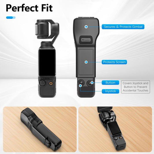 For DJI Osmo Pocket 3 Amazear Protective Case All-in-One Anti-Scratch Cover with Built-in Filter Slot