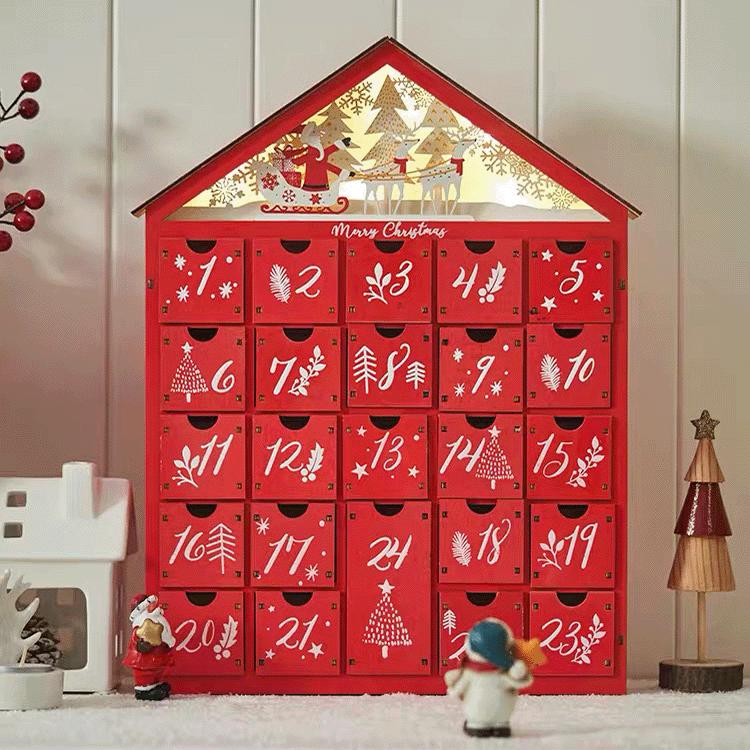 Christmas Countdown Calendar 24 Drawer Glowing Gift Candy Box