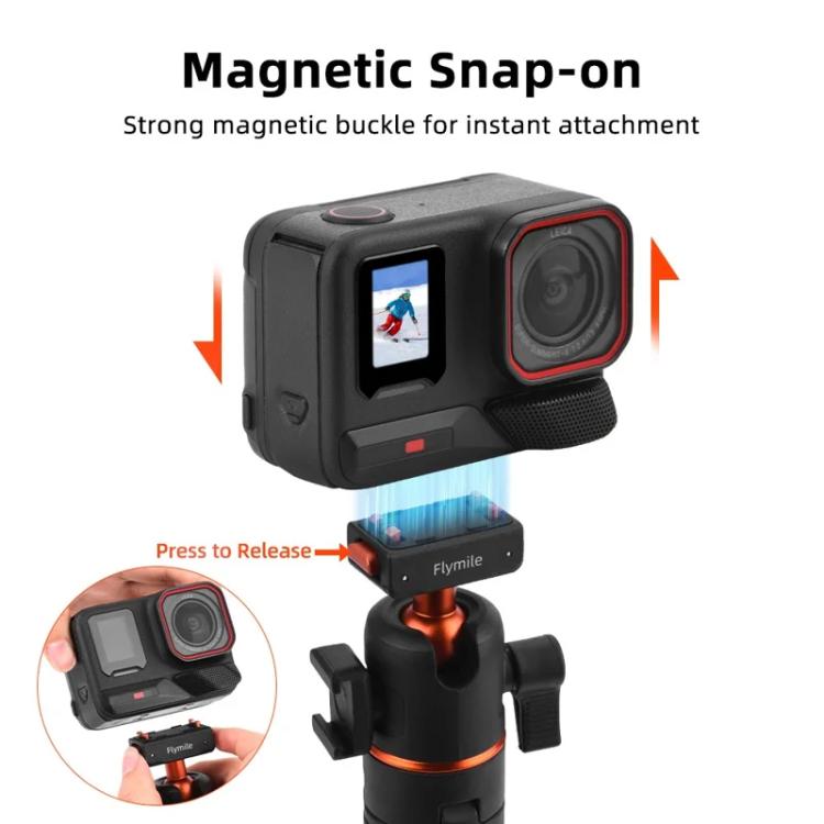 Flymile 20-54cm Magnetic Quick-Release Tripod for Insta360 Ace Pro 2/X5/X4/X3/X2/Ace Pro/Ace