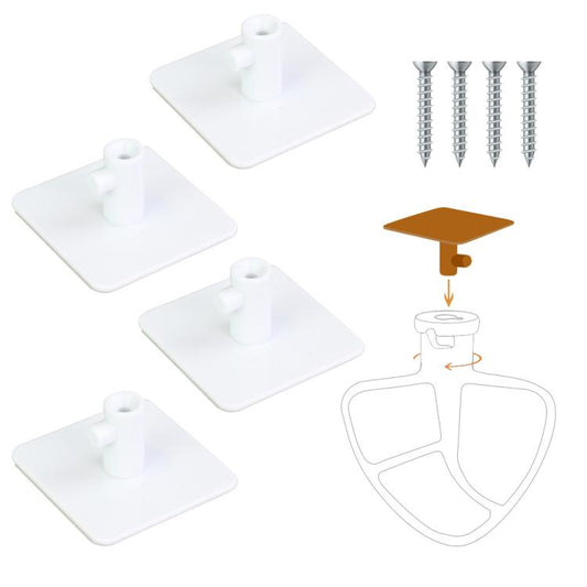 Organisateur universel d'accessoires de mixeur sur socle, crochets de rangement, 4 pièces, 4 pièces blanc