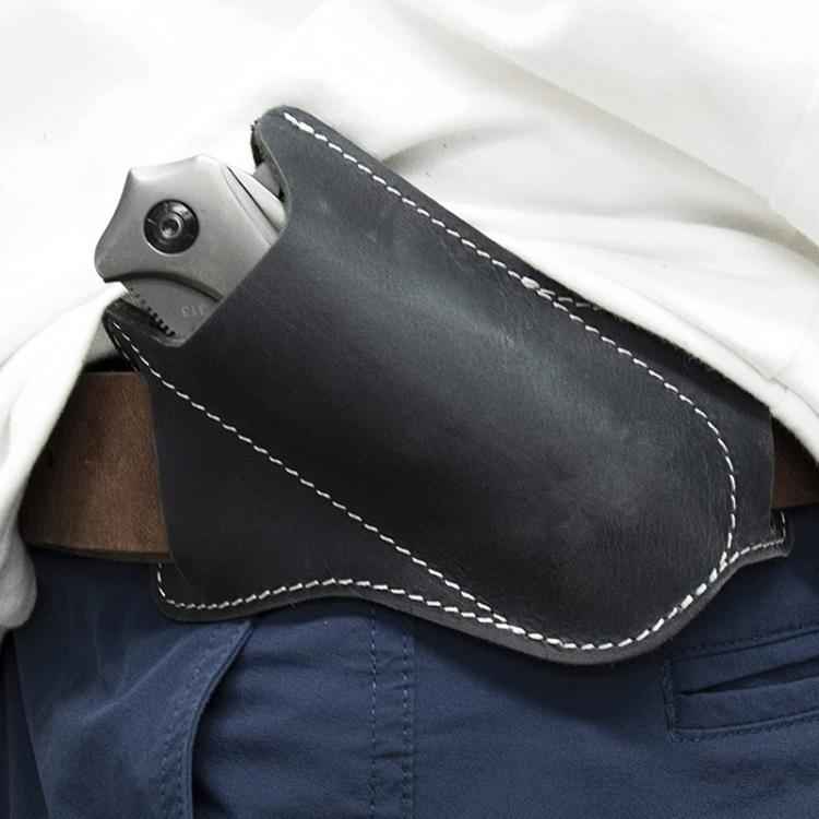 5 Inch Folding Knife Cowhide Storage Pouch Knife Sheath Waist Mounted Tool Pouch