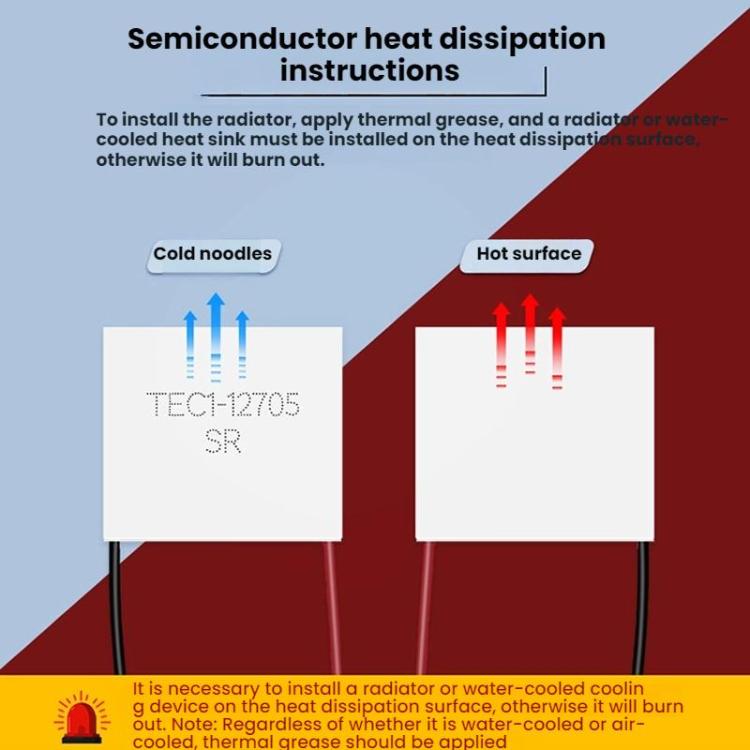 TEC1-12705 40x40mm Water Dispenser Refrigerator Semiconductor Refrigeration Plate, TEC1-12705