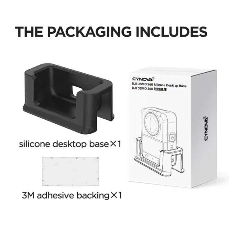 For DJI Osmo 360 Action Camera CYNOVA Silicone Mount Base Desktop & Car Holder, Desktop Base