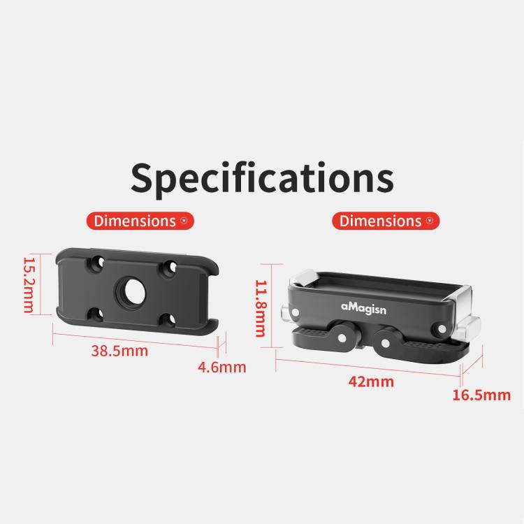 aMagisn Magnetic Quick Release Adapter for GoPro HERO13/12/11/10/9/8/11 Mini/MAX, Separate Top Mount Plate, Separate Base Unit