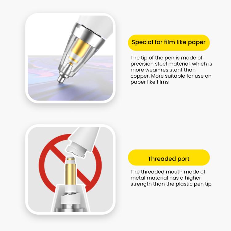 AhaStyle WG155 Replaceable Durable Metal Pen Tip, For Apple Pencil Pro / USB-C / 2 / 1, 2pcs