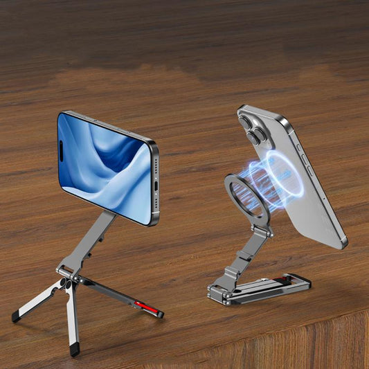 Flymile Magnetic Carabiner Design Phone Tripod Foldable Desktop Phone Mount With 1/4-Inch Screw
