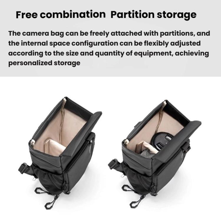 Cwatcun D198 Small Expandable Single Shoulder Camera Bag Waterproof Multi-Function Camera Bag, D198