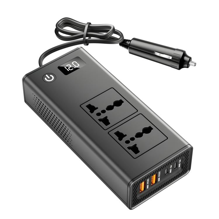 DC12V 200W Fast Charging QC3.0 PD Car Cigarette Lighter Portable Inverter, 110V US Plug, 220V Universal