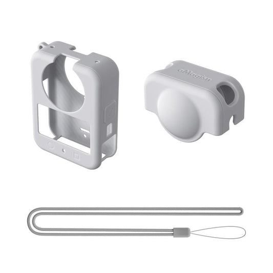 For DJI Osmo 360 Camera aMagisn Silicone Body Cover Set with Lens Cap & Neck Lanyard