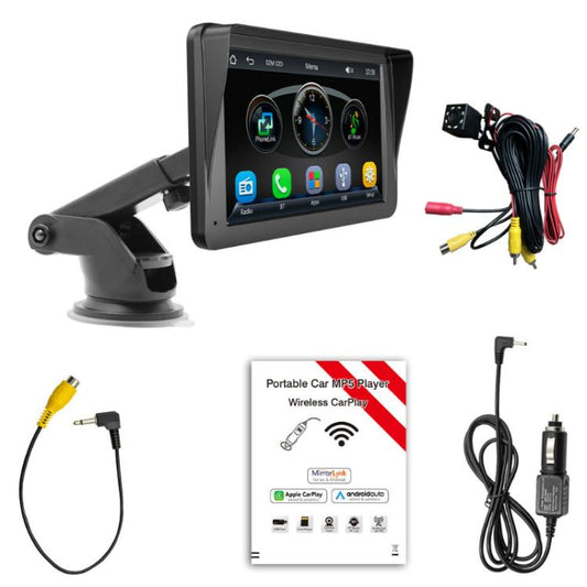 7-inch HD Touch Screen + HD 8-light Reversing Image Wireless Carplay Car MP5 Player, X5300 With 8-light Camera