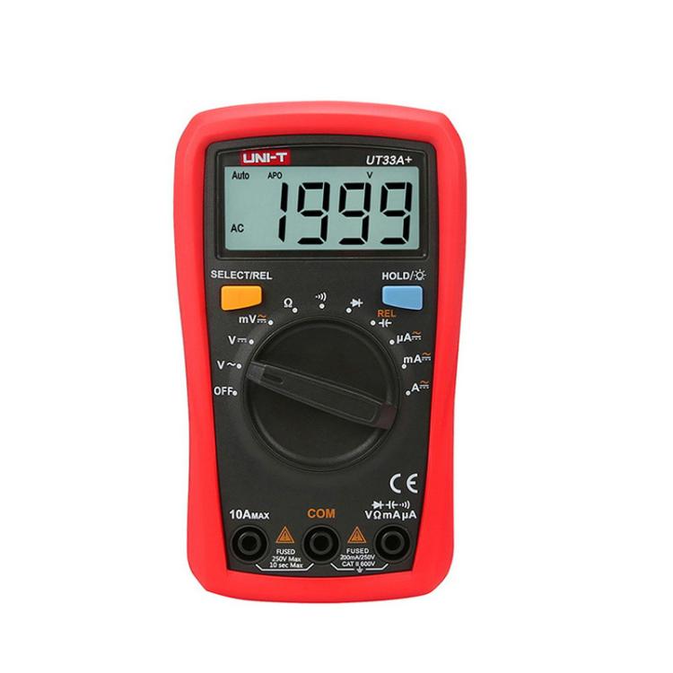 Palm Size Multimeter With Backlit LCD Display, 600V 10A AC/DC Voltage Tester