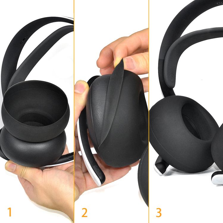 1pair Silicone Protective Cover for Sony PS5 PULSE 3D Wireless Headset Waterproof Dustproof Ear Cushion Covers