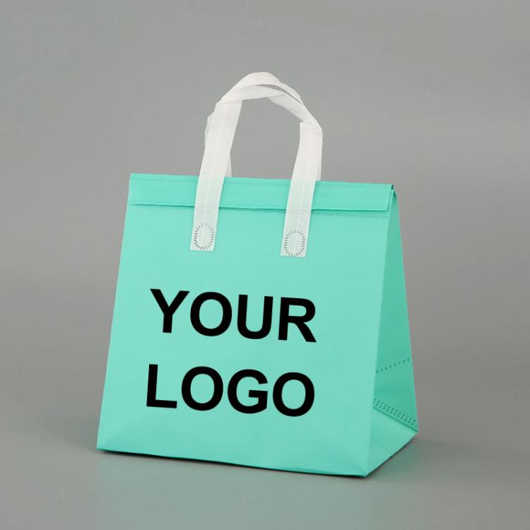 Takeaway Thermal Bag Non-Woven Handheld Aluminum Foil Bag Disposable Catering Packing Bag, 50 Bags In One Package