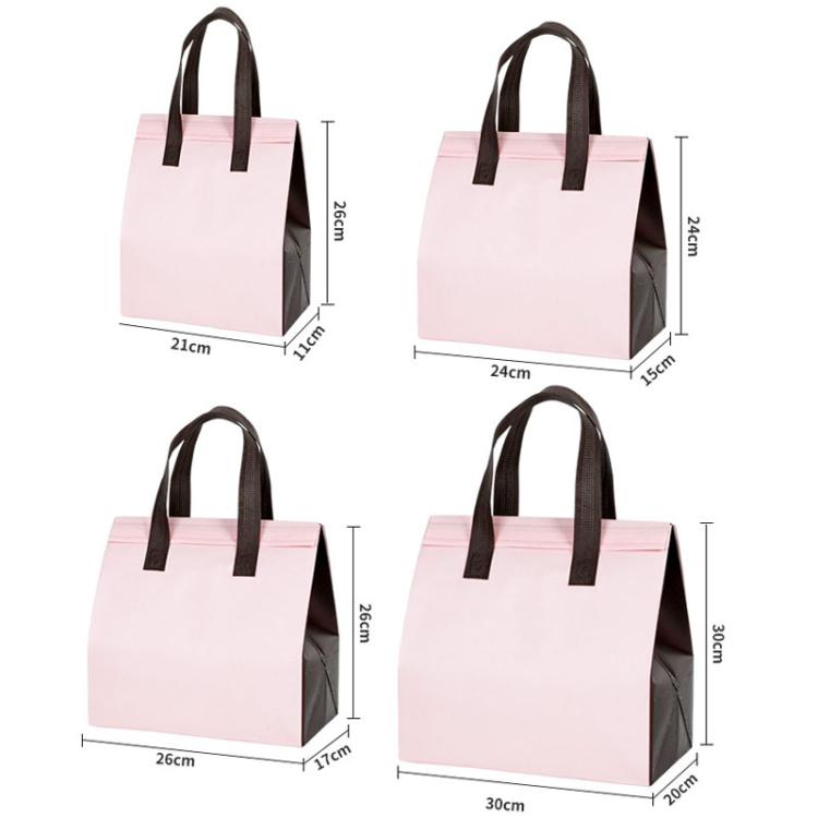 Takeaway Thermal Bag Non-Woven Handheld Aluminum Foil Bag Disposable Catering Packing Bag, 50 Bags In One Package