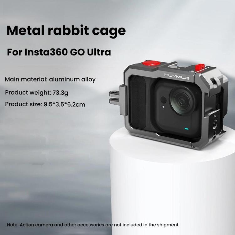 For Insta360 GO Ultra Flymile Metal Cage Quick Release Extended Frame