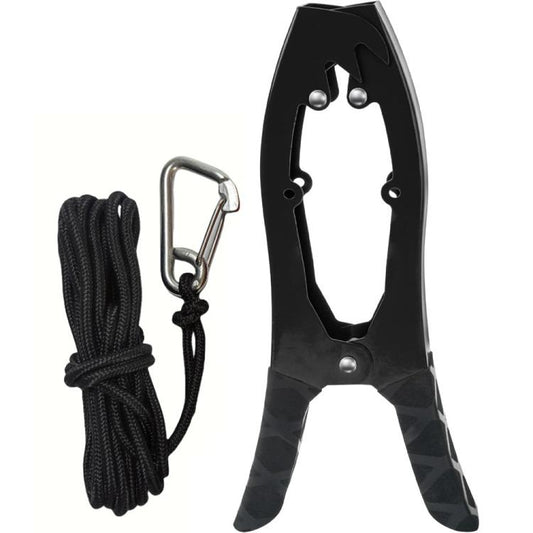 Kanu/Kajak selbstsichernde Edelstahl-Ankerklammer mit gezahnten Backen, Schwarz, Schwarz + Metallschnalle, Schwarz + Kajak-Handlauf, Schwarz + Metallschnalle + Kajak-Handlauf