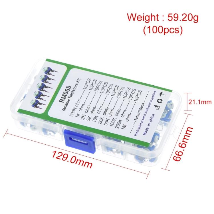 100pcs /Set Adjustable Resistor Box Kit