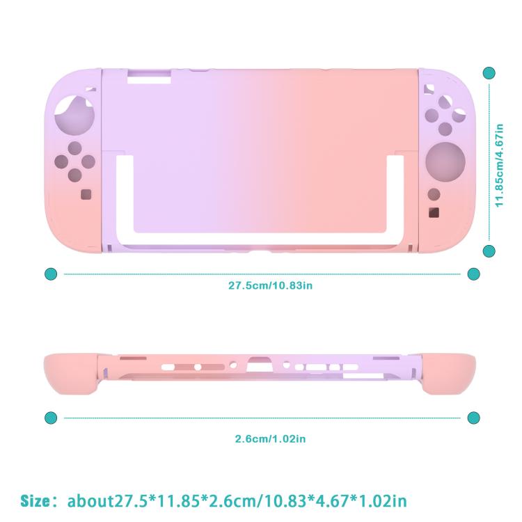 For Nintendo Switch 2 Split-Type Gradient Protective Case Controller & Console Cover, Pink, White, Purple, Blue Green, Pink Blue, Blue Purple, Pink Purple