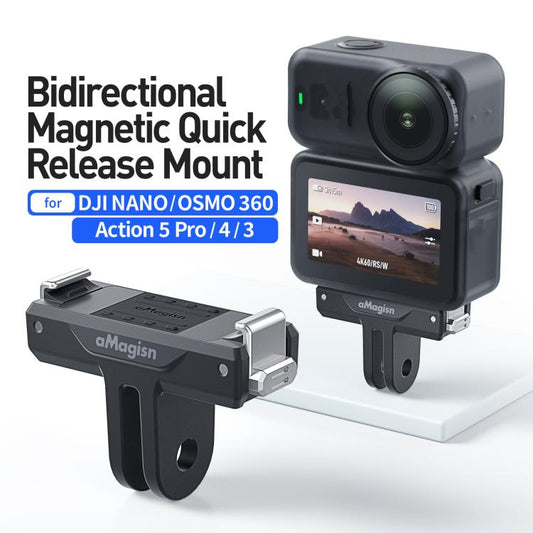 aMagisn TN10 Bidirectional Magnetic Quick Release Mount For DJI Nano / Osmo 360 / Action 5 Pro / 4 / 3, TN10 ABS