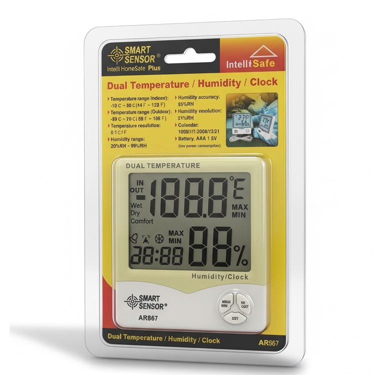 SMART SENSOR High-Precision Electronic Thermo-Hygrometer With Probe