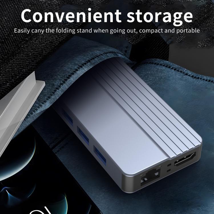 10-In-1 USB-C/Type-C Hub With 100W Power Delivery, HDMI 4K 30Hz, USB 3.0/2.0 Ports, SD/TF Card Reader, 100Mbps Ethernet & Audio Jack