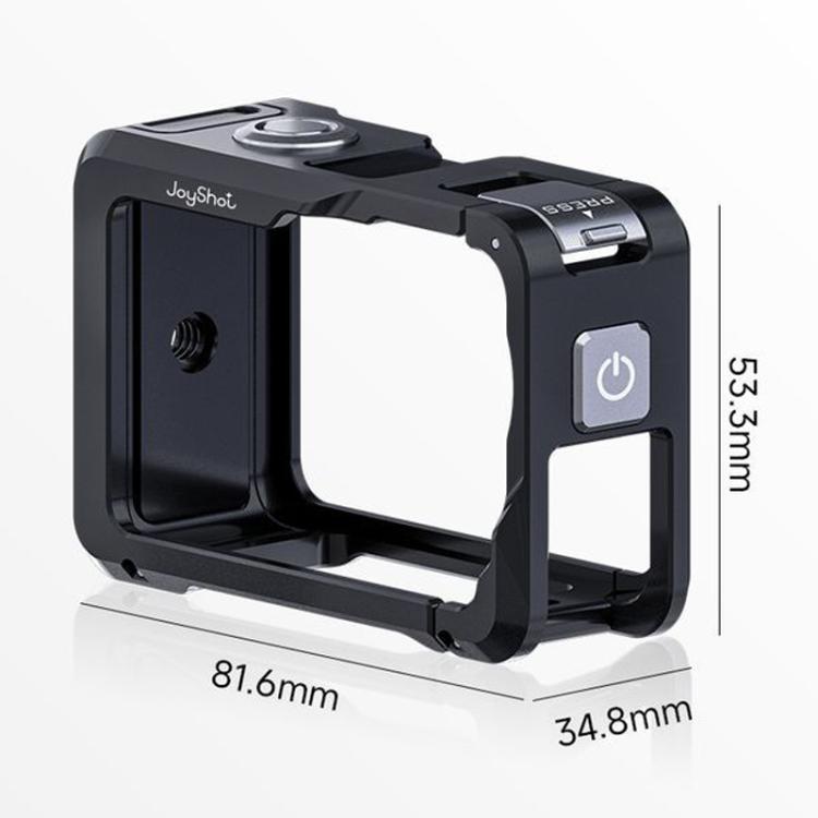 For DJI Osmo Action 6 Joyshot Dual-Open Metal Cage Aluminum Protective Frame with 1/4-inch Screw Holes & Cold Shoe Mount, Dual-Open Cage