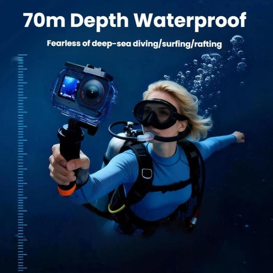 For DJI Osmo Action 6 Waterproof Case 70m IPX8 Dive Housing with Dual Cold Shoe, Waterproof Case
