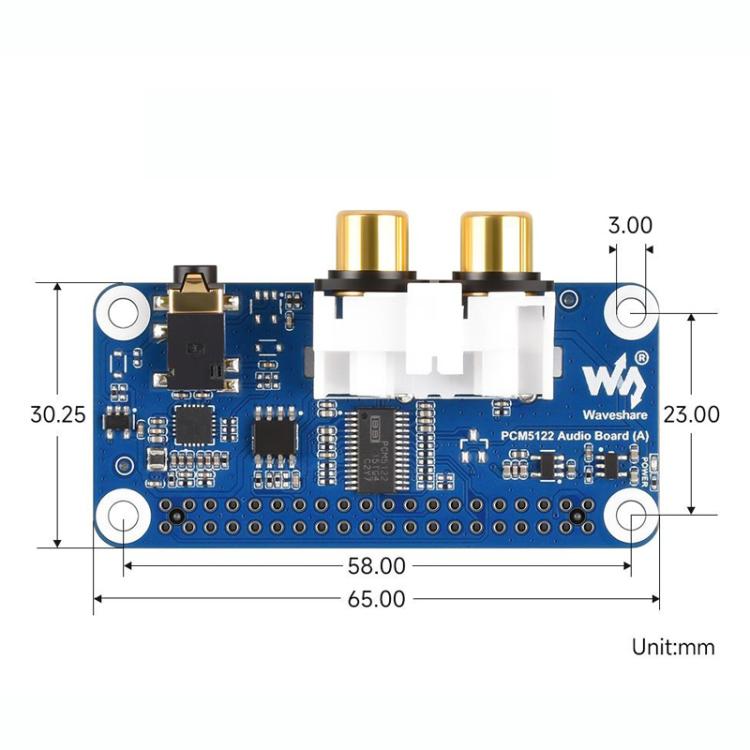 For Raspberry Pi HIFI I2S DAC Audio Sound Card 40 Pin GPIO Interface Stereo Encoding Decoding, 32223