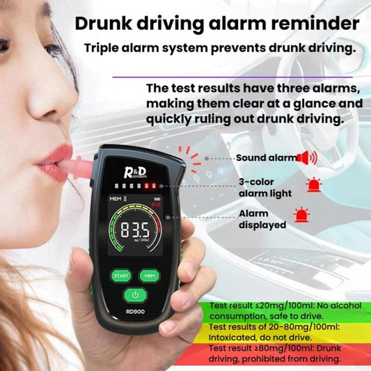 R&D INSTRUMENTS RD900 High-Sensitivity Rapid Screening Alcohol Tester Portable Breath Alcohol Detector, RD900