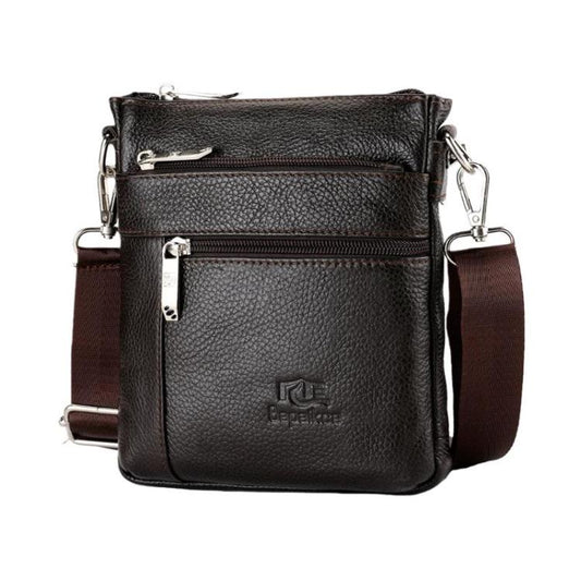 Bapaikce 1160 Men Leather Vertical Messenger Bag Large Capacity Waterproof Crossbody Bag