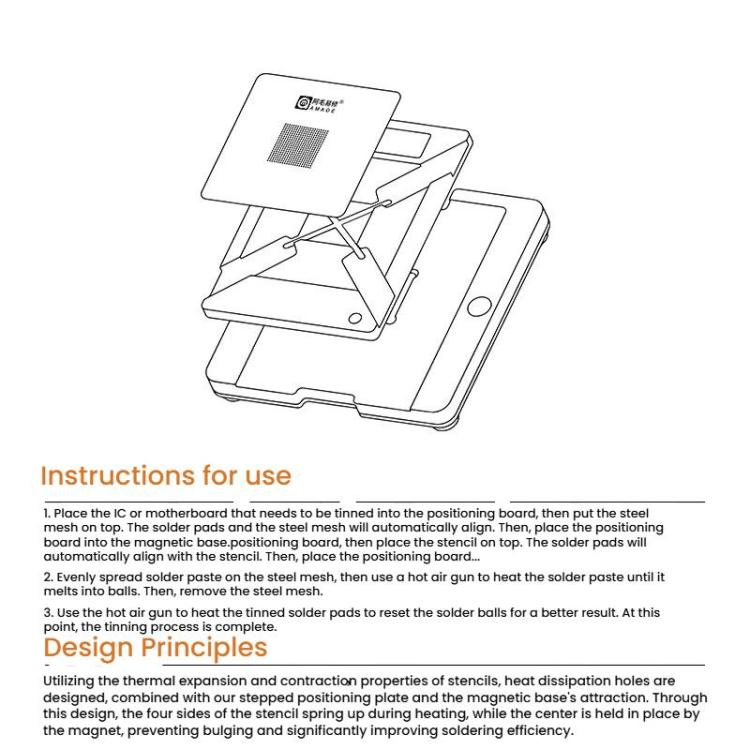AΜAOΕ X-16 Sereis 28-In-1 Planting Tin Platform Set With Magnet Base Position Plate Middle Layer Solder Tin Net