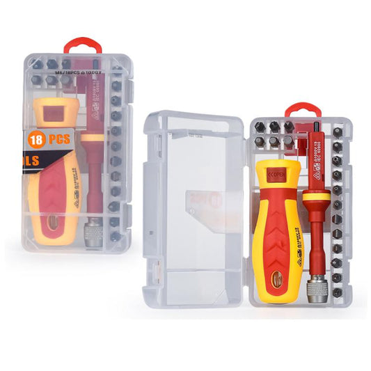 18pcs /Set Multi-Purpose Telescopic Screwdriver Tester Bit Combination