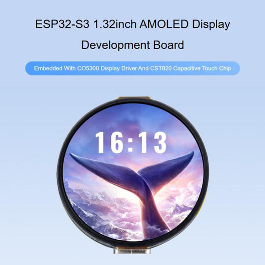 1.32 Inch AMOLED Round Touch Display Development Board, 32767