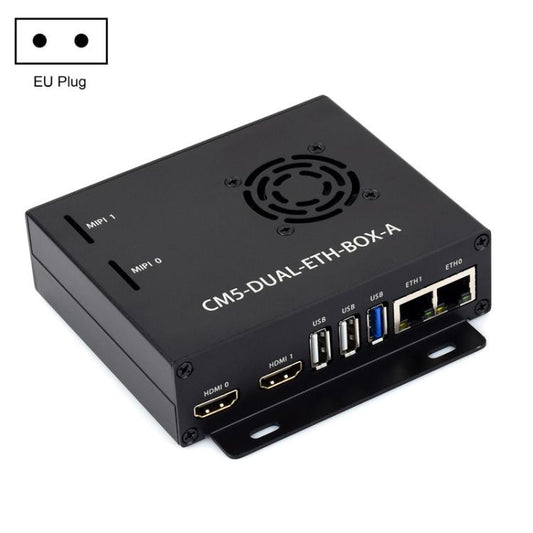 For Raspberry Pi CM5 WAVESHARE Gigabit / 2.5G Dual Network Port Expansion Board Support Access To RJ45 And Dual 4K Outputs, US Plug, EU Plug, UK Plug