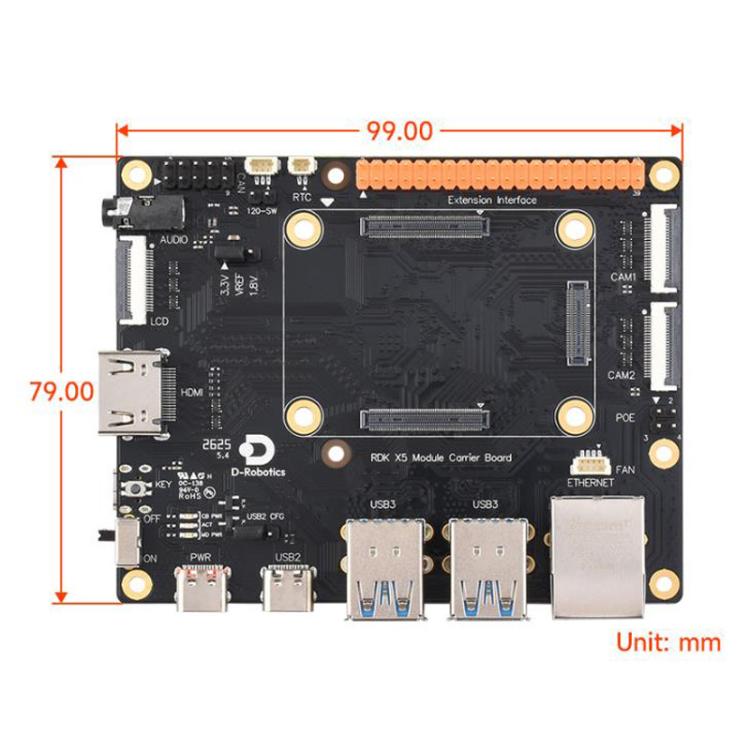 Matching Base Board With 40-PIN GPIO Interface And Gigabit Ethernet RJ45 Port, D-Robotics RDK X5 MD Carrier Board