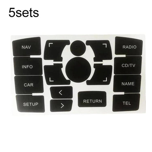 5sets Multimedia Radio Panel Repair Sticker Button Repair Decal, For Audi A6 / A6L 2007-2011 Left Drive, For Audi A6 / A6L 2004-2006 Left Drive