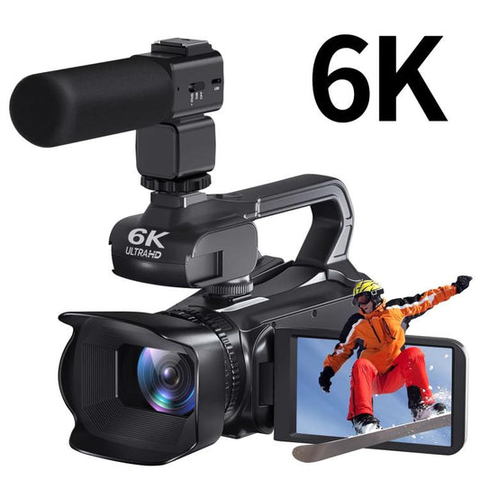 64MP 6K 18X Digital Zoom Ultra HD Video Camera With 4-Inch Touch Screen Camcorder, 6K 16G With Mic, 6K 32G With Mic