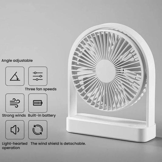 Mini-ventilateur de bureau F3A Slim, ventilateur de bureau USB silencieux pour la maison, ventilateur portable rechargeable