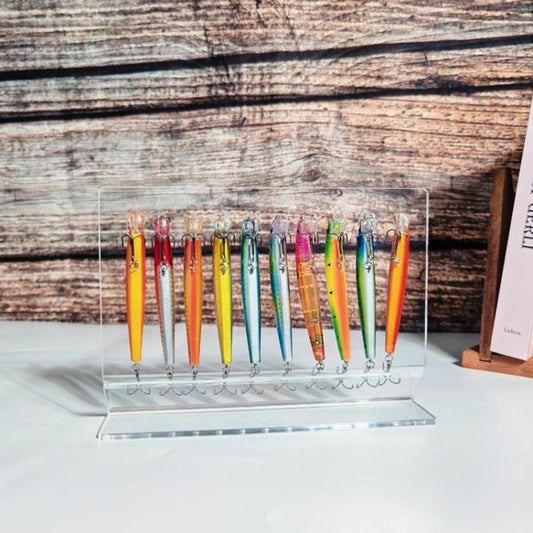 10-Hole Acrylic Fishing Lure Display Stand Lure Accessories Organizer, YX220