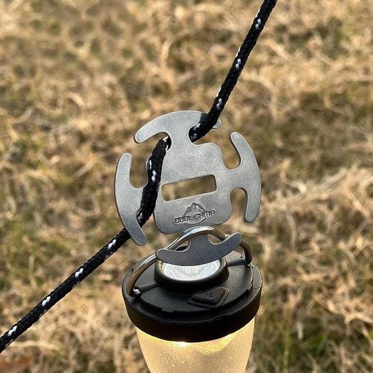 COOL CAMP 4pcs /Pack Stainless Steel Rope Clips No-Knot Fastener for 2-4mm Camping Ropes
