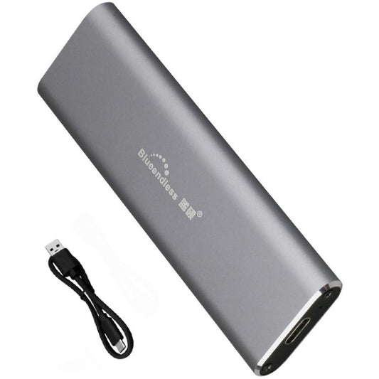 Blueendless 2802N Aluminum Alloy NVMe Portable Hard Drive Enclosure With Screw-Lock M.2 SSD Reader, With USB+Type-C Cable, With USB Cable