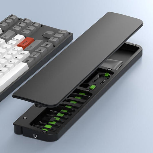 Kit de nettoyage de clavier 22-en-1 avec repose-poignet, étui de rangement magnétique, outils pour claviers mécaniques, ordinateurs portables, téléphones,